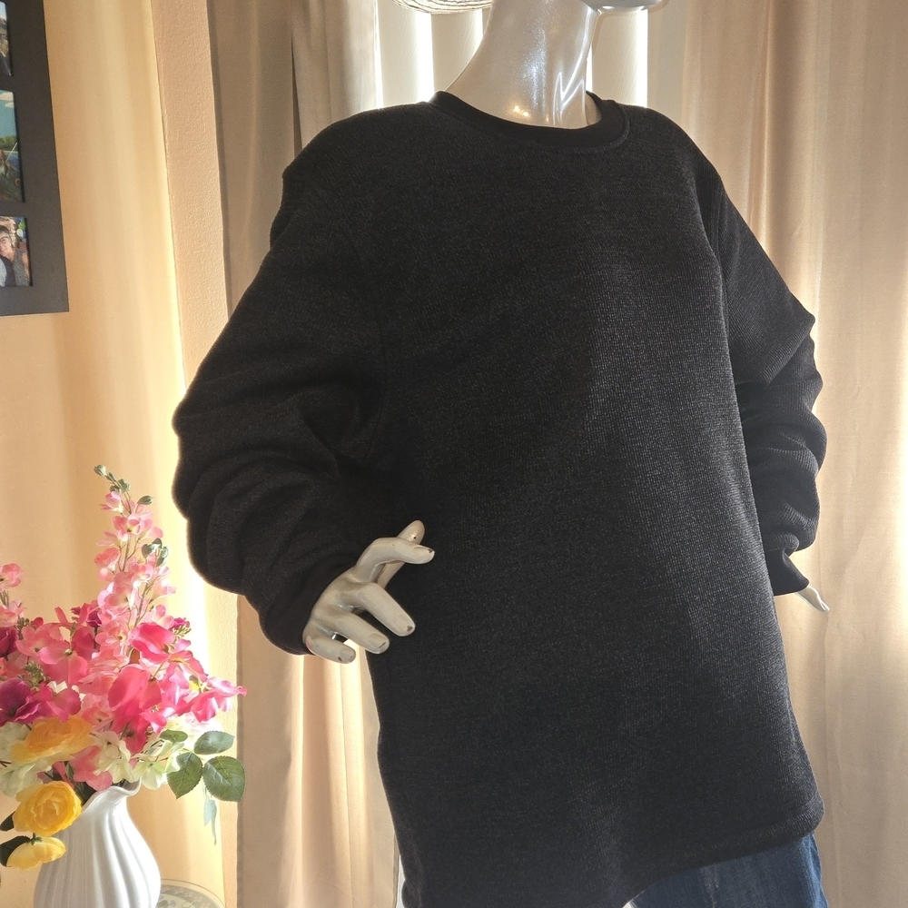 BC Clothing Heritage Waffle Knit Crewneck Sweatshirt XL Gray